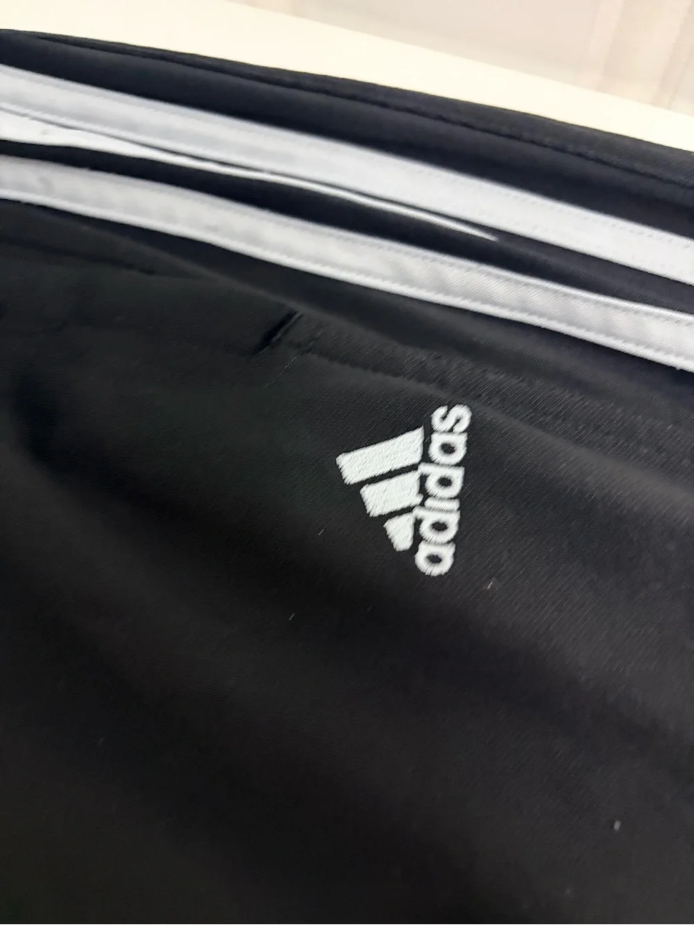 adidas Black Joggers with Grey Three-Stripe Detail